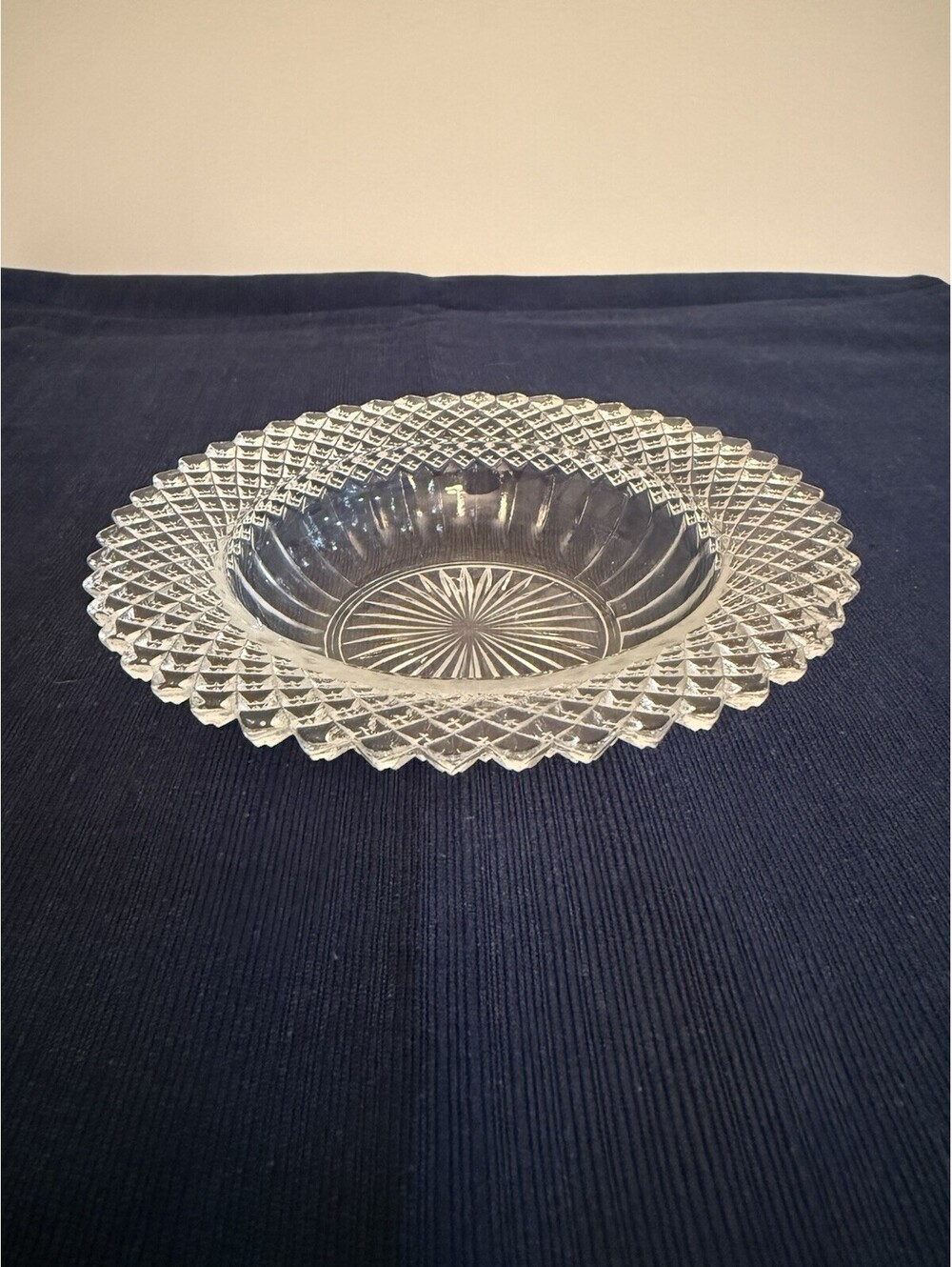 VTG Anchor Hocking Glass Clear Miss America 6 1/4" Cereal Bowl